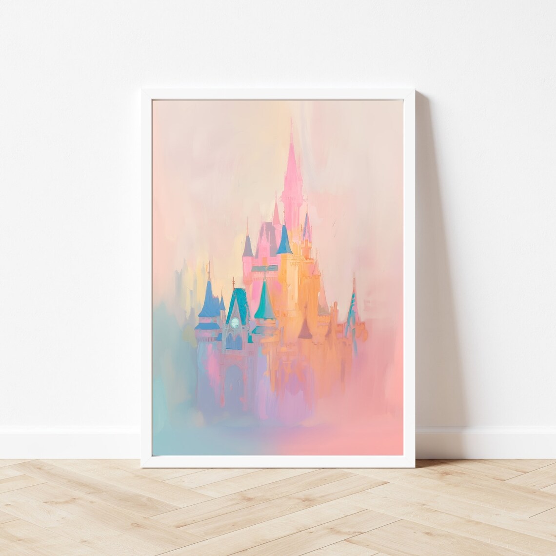 Abstract Magic Castle, Pink Kids Room Art Print - Image 3