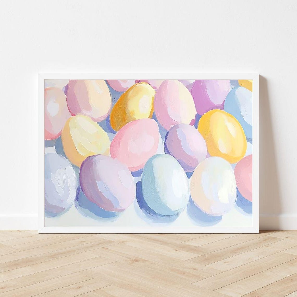 Pastel Dyed Easter Eggs Painting in Soft Spring Colors Poster - Image 3