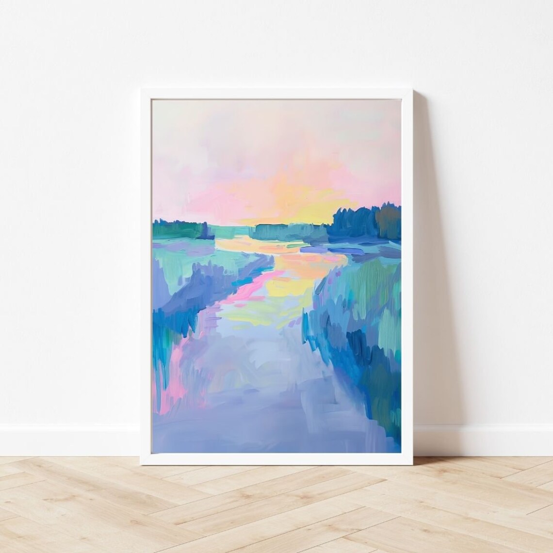 Abstract River Landscape Art Print, Impressionist - Image 3