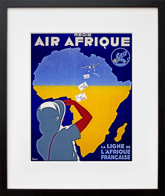 Africa Travel Poster Air Afrique Art African Print Zt3a