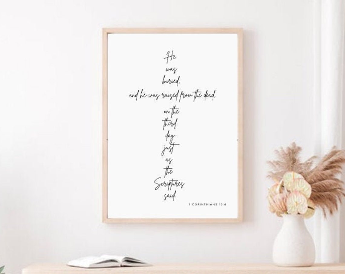 Easter Wall Art Easter Wall Decor Prints For Easter Easter Gifts Christian Gift Bible Verse Sign Corinthians Bible Verse