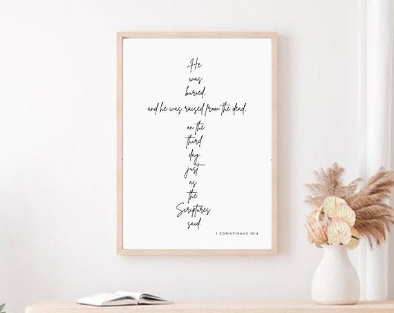 Easter Wall Art Easter Wall Decor Prints For Easter Easter Gifts Christian Gift Bible Verse Sign Corinthians Bible Verse