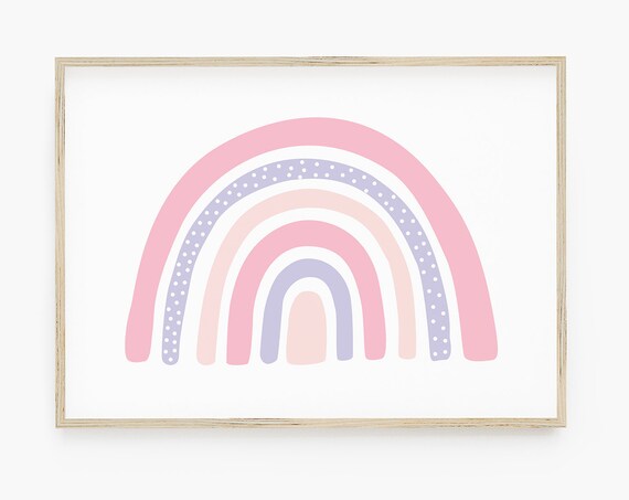 Girls Rainbow Instant Nursery Rainbow Print