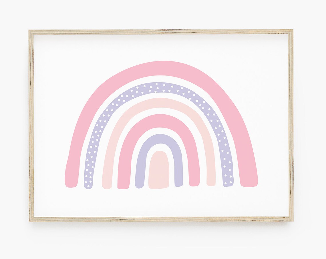 Girls Rainbow Instant Nursery Rainbow Print