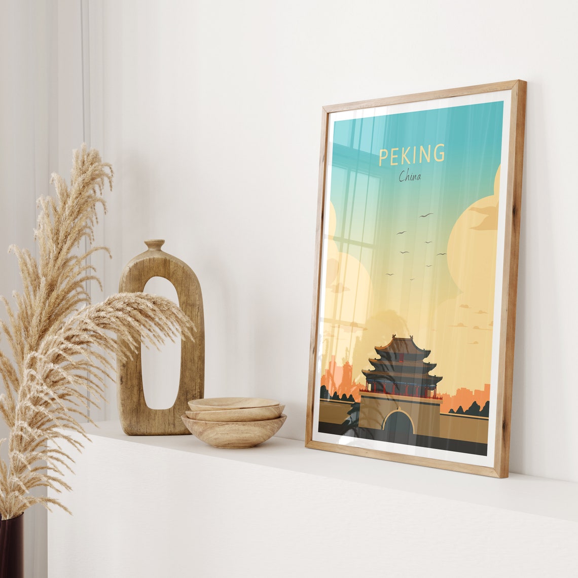 Peking China Forbidden City Gate Under Blue Sky Travel Poster - Image 2