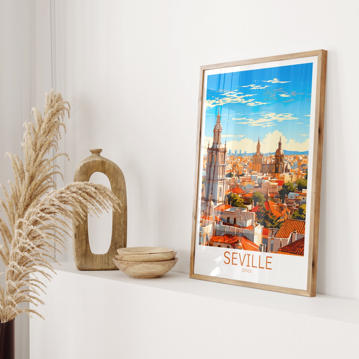 Seville Travel Poster Spain Poster Seville Vintage Poster Travel Poster Seville Retro Poster Seville Travel Gift Wall Art Print - Image 2