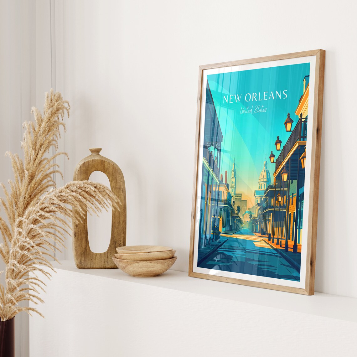 New Orleans United States French Quarter Street Scene Travel Poster - Image 2