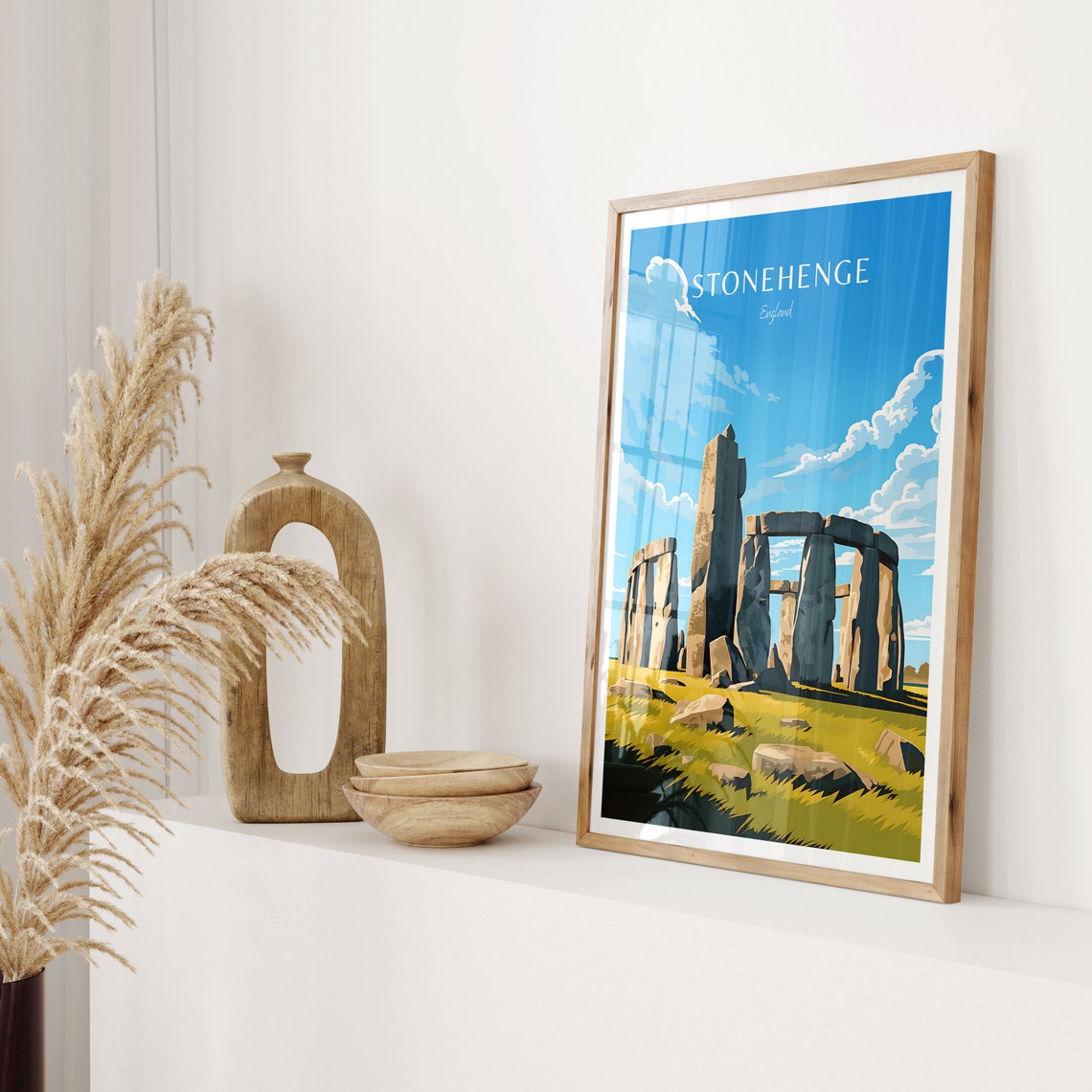 Stonehenge England Ancient Monument Golden Grass Mystic Circle Poster - Image 2