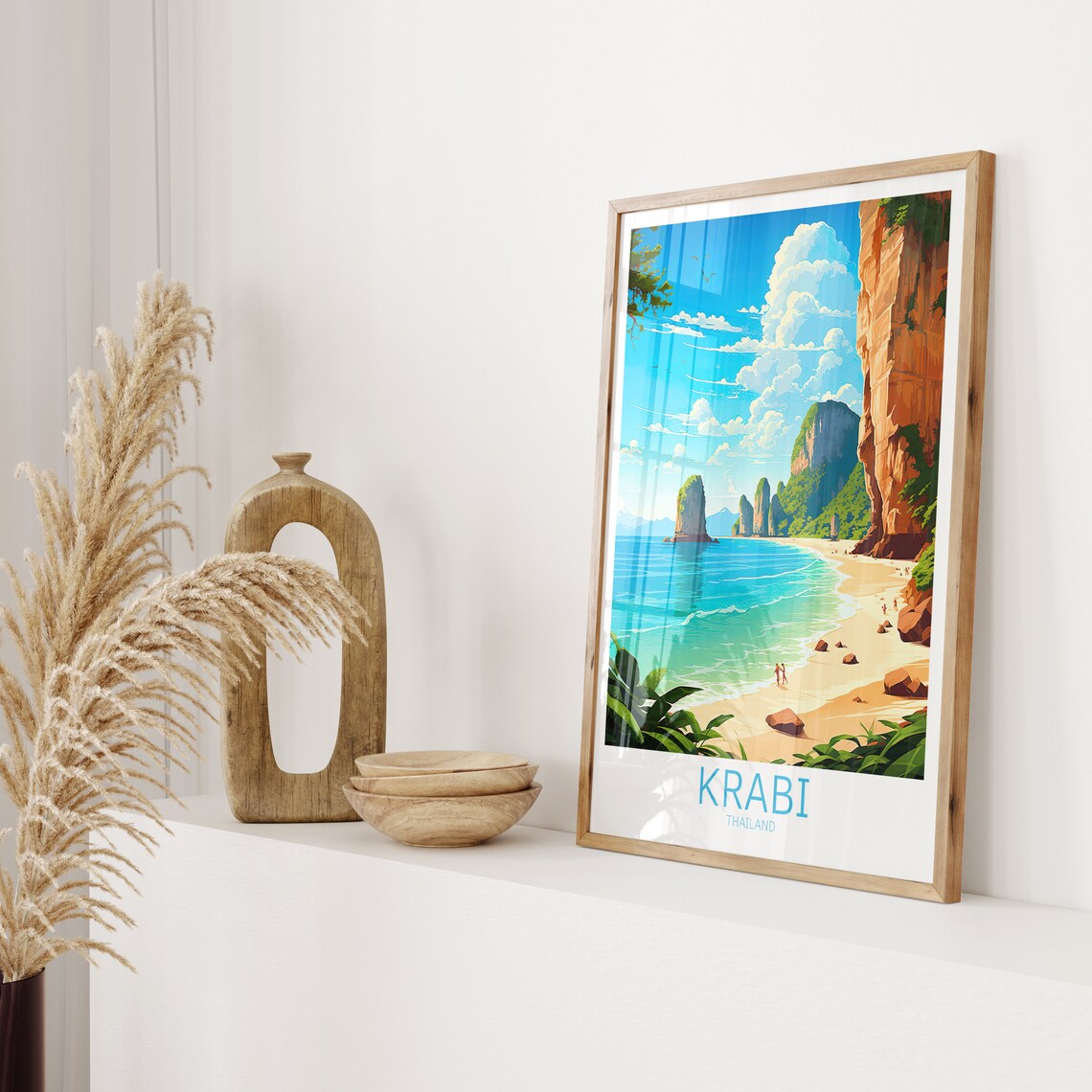 Krabi Vintage Travel Poster, Thailand Travel Print - Image 2