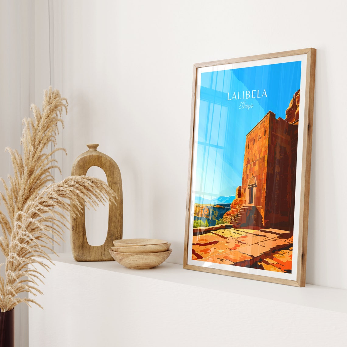 Lalibela Ethiopia Rock Hewn Church Illustrated Travel Poster - Image 2