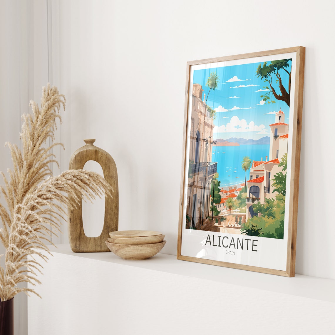 Alicante Spain Mediterranean Coast Old Town Travel Poster Decor - Image 2