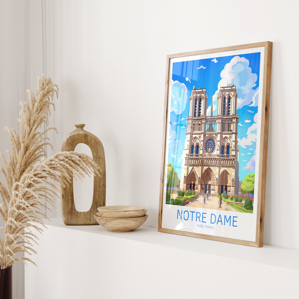 Notre Dame Paris France Gothic Cathedral Facade Landmark Travel Poster - Image 2