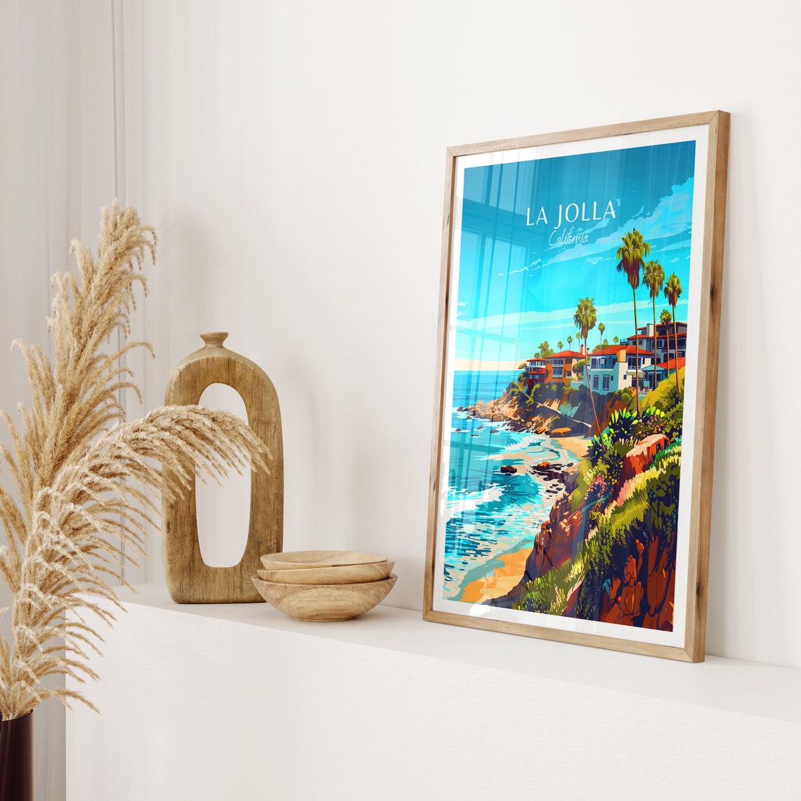 La Jolla California Cliffside Coast Sunset Vintage Travel Poster - Image 2