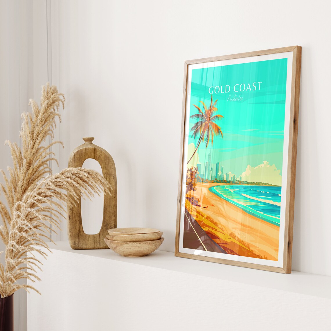 Gold Coast Travel Poster Australia Art Print - Image 2
