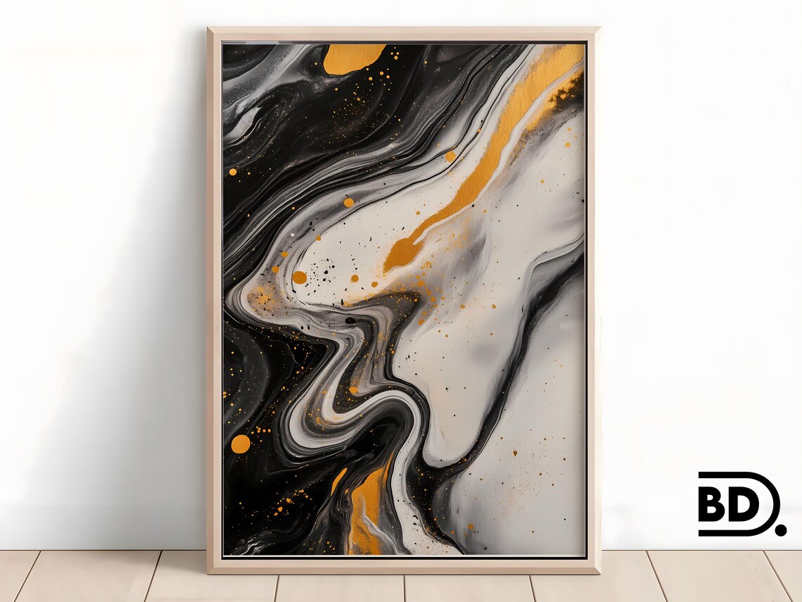 Abstract Minimalist Brushstroke Design, Japandi Decor