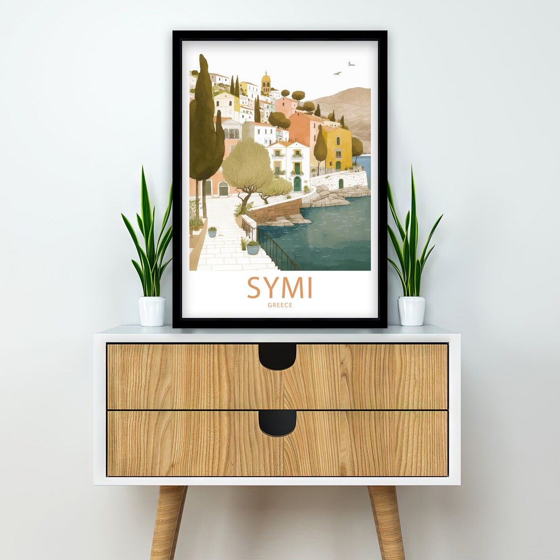 Symi Greece Travel Poster, Europe Wall Decor - Image 2