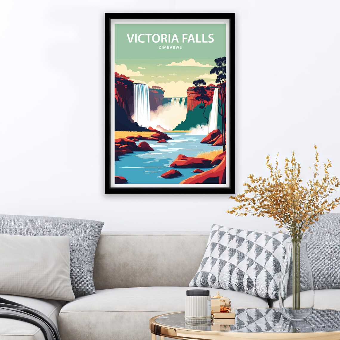 Victoria Falls Travel Poster, Africa Landscape Print - Image 2