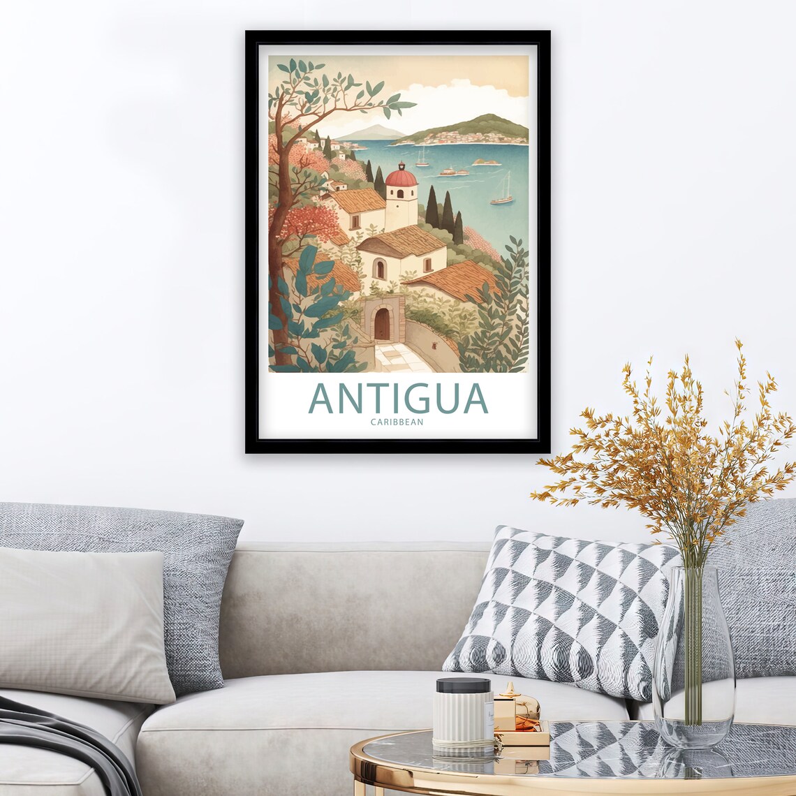 Antigua Caribbean Travel Print Wall Art Antigua Travel Poster Gift For Antigua Caribbean Scenery Wall Art Antigua Gift Wall Art Antigua - Image 3