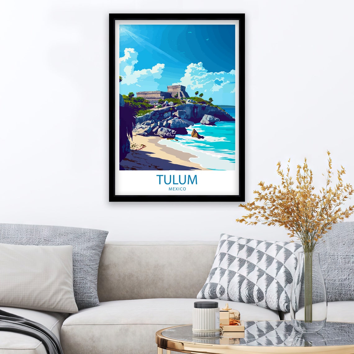 Tulum Mexico Mayan Ruins on Cliffs Above the Caribbean Sea Poster - Image 5