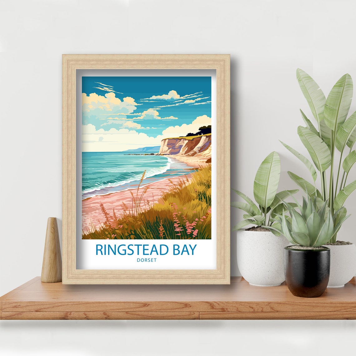 Ringstead Bay Dorset Sandy Beach Golden Cliffs Shore Travel Poster - Image 5