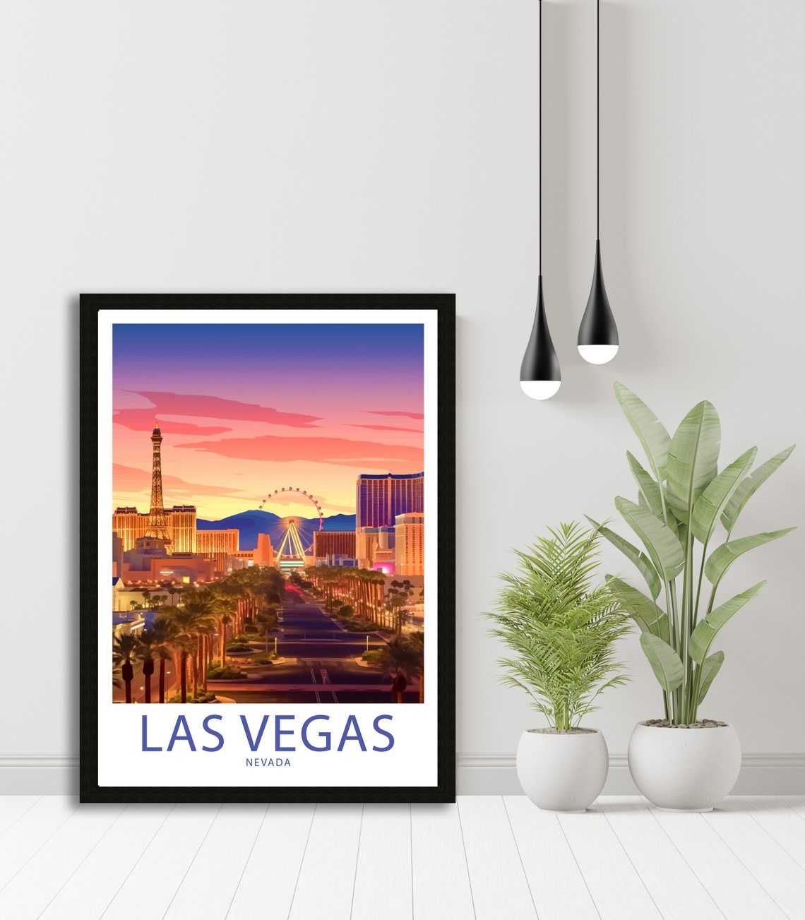 Las Vegas Nevada Eiffel Tower High Roller Sunset Boulevard Art Poster - Image 5