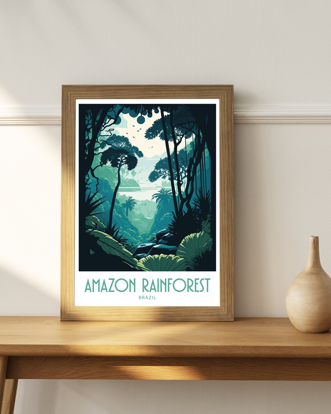 Amazon Rainforest Travel Poster, Brazil Tropical Landscape - Image 3