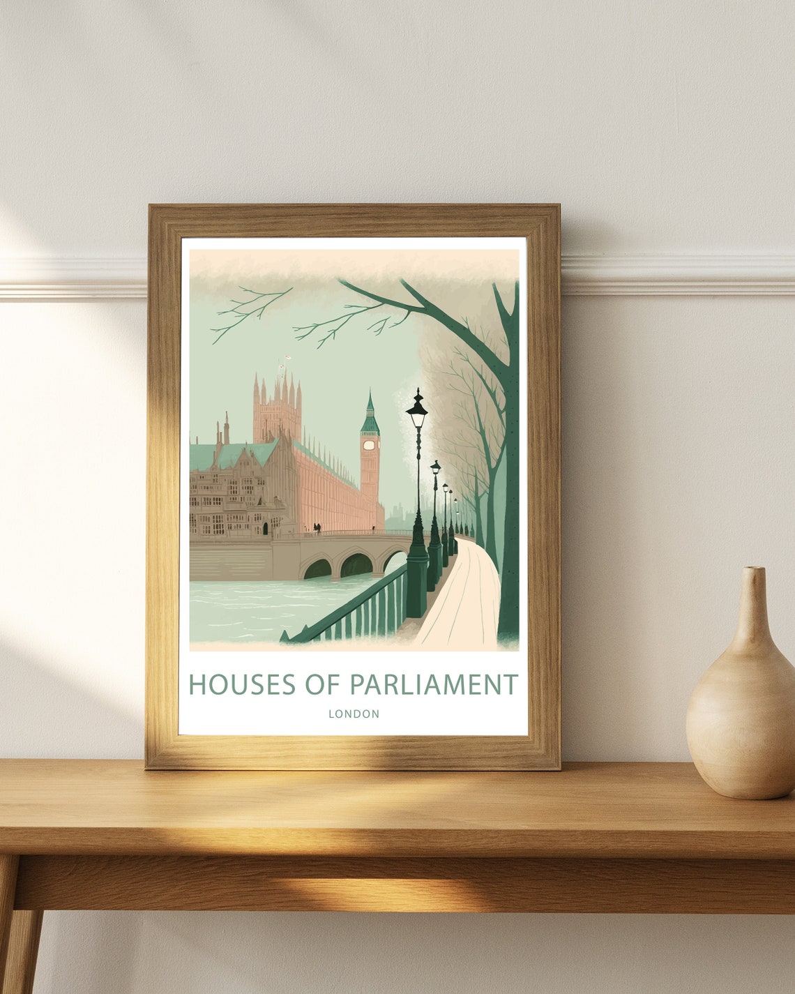 Houses Of Parliament Travel Print Wall Art Houses Of Parliament Travel Poster Gift Houses Of Parliament Scenic Wall Art Big Ben Travel Print - Image 4
