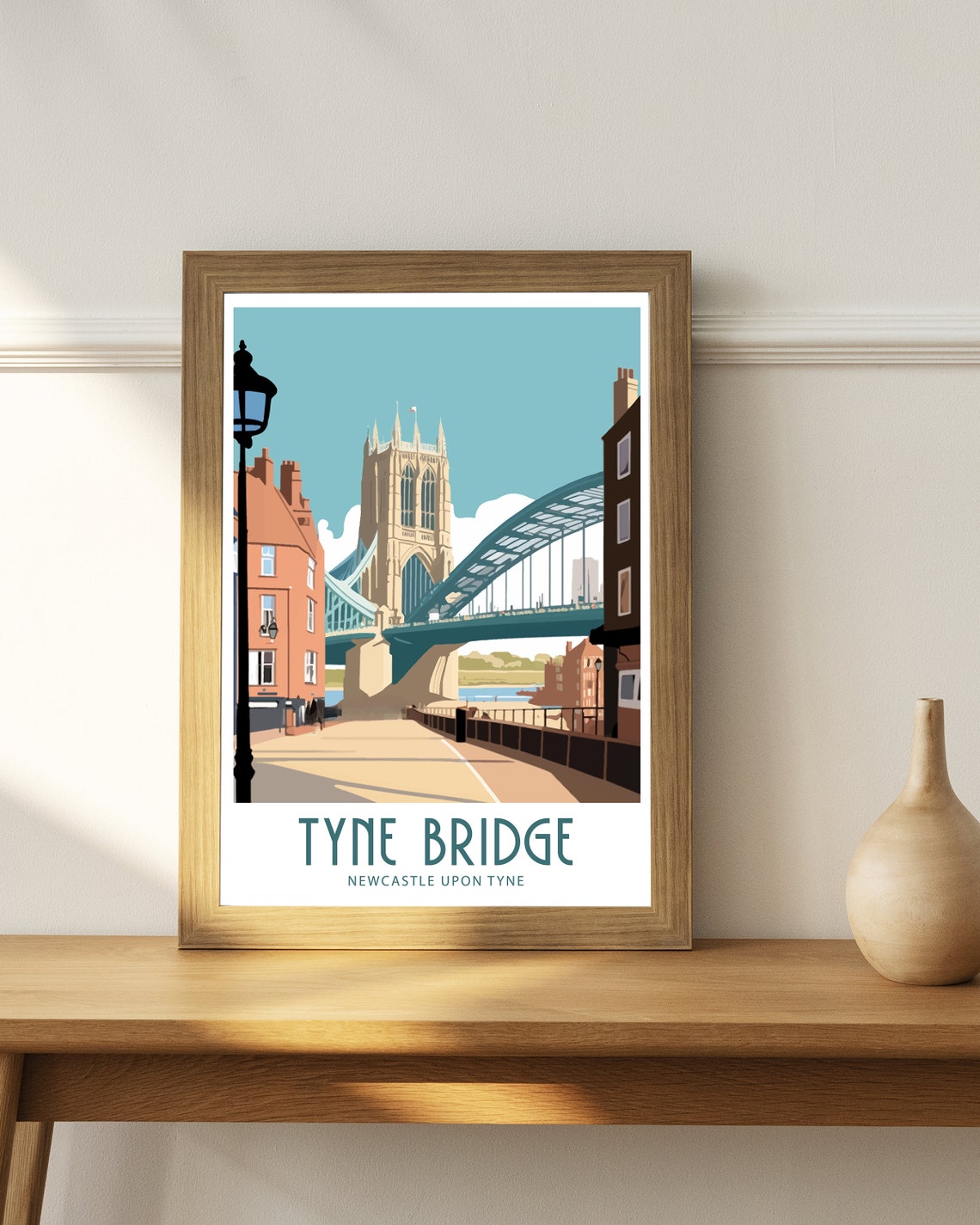 Tyne Bridge Newcastle Upon Tyne Quayside Landmark Vintage Poster - Image 5