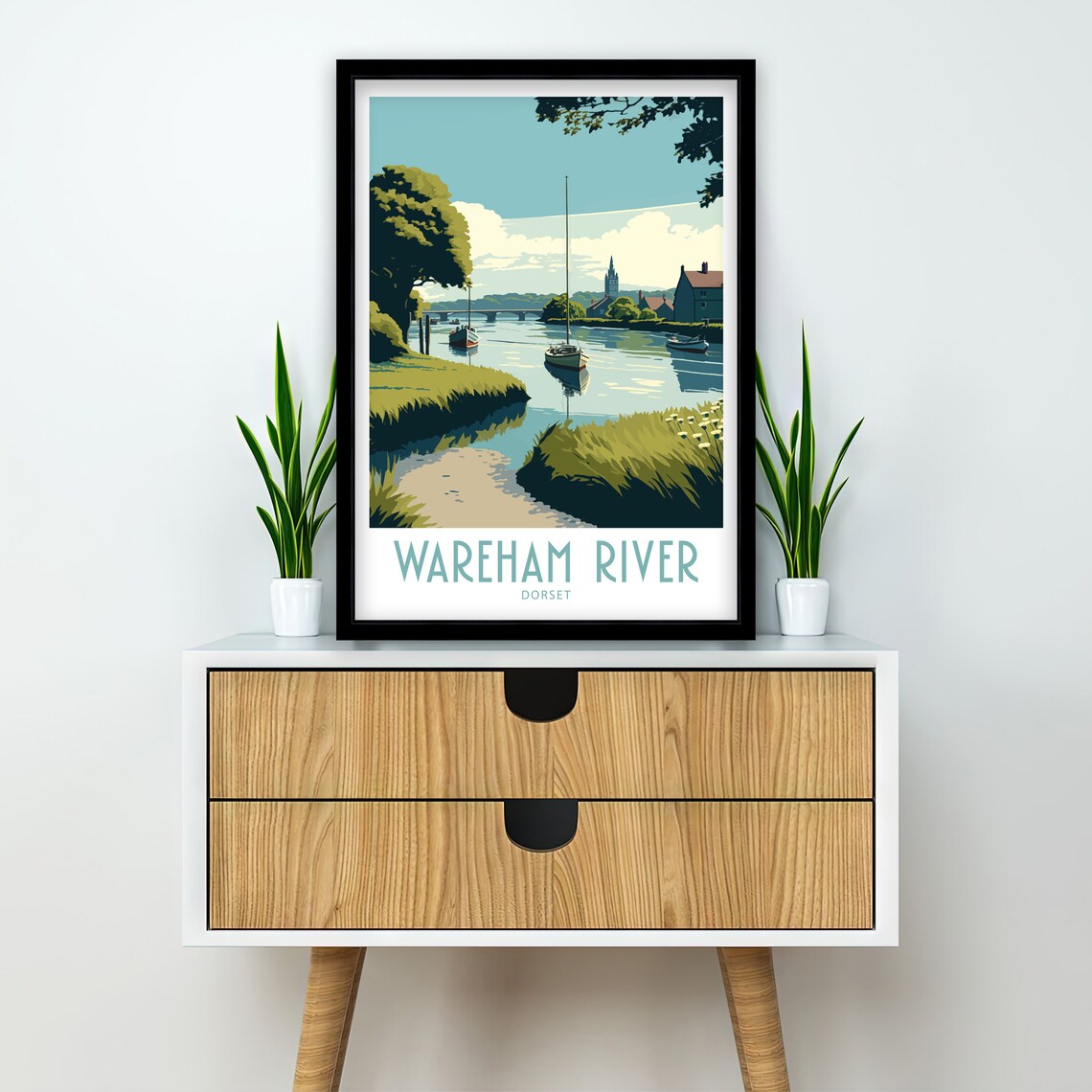 Wareham River Dorset Travel Poster, Scenic Art Print - Image 3
