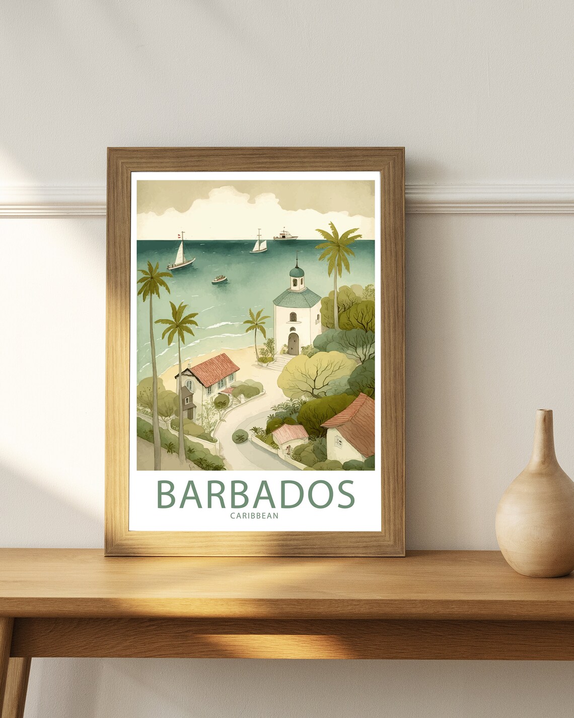 Barbados Caribbean Travel Poster, Barbados Scenery - Image 4