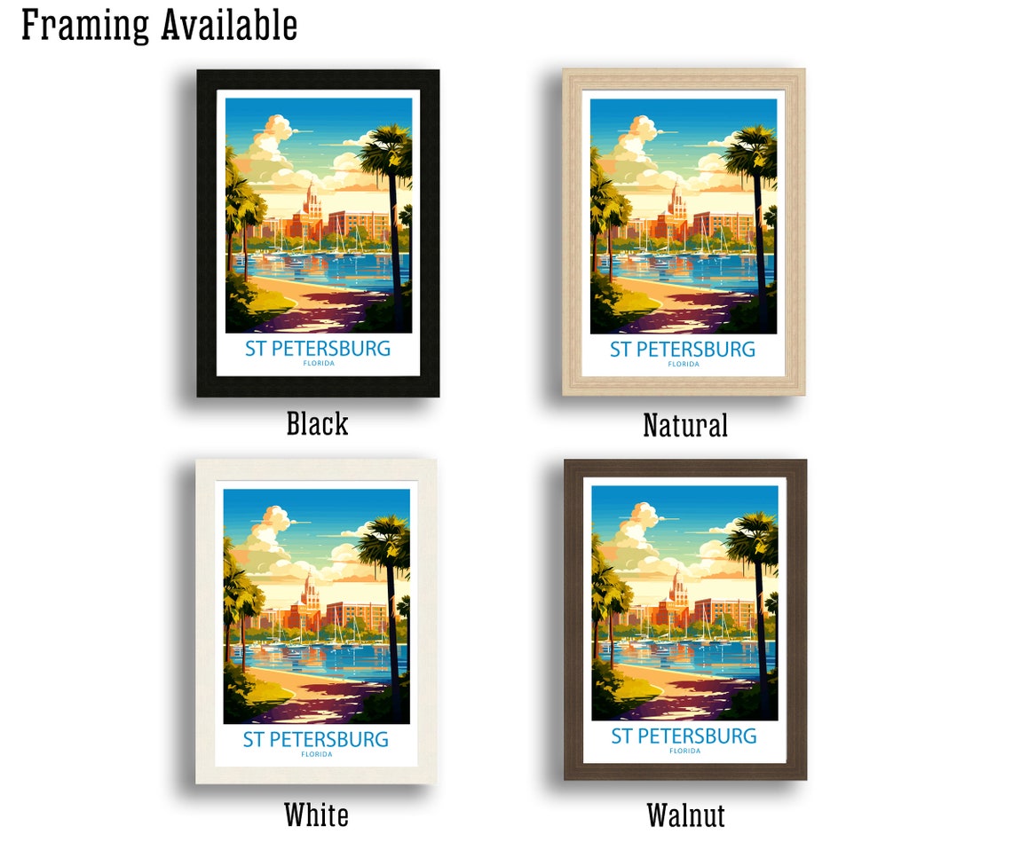 St Petersburg Florida Travel Print St Petersburg Wall Decor Usa St Petersburg Art St Petersburg Wall Art Usa Poster Gift St Petersburg Art - Image 2