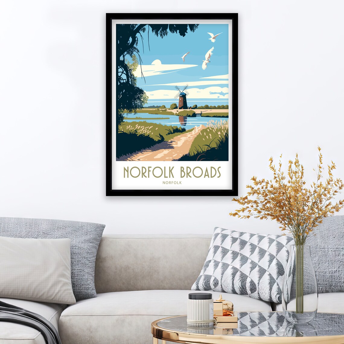 Norfolk Broads Travel Poster, Scenic Place Print - Image 2