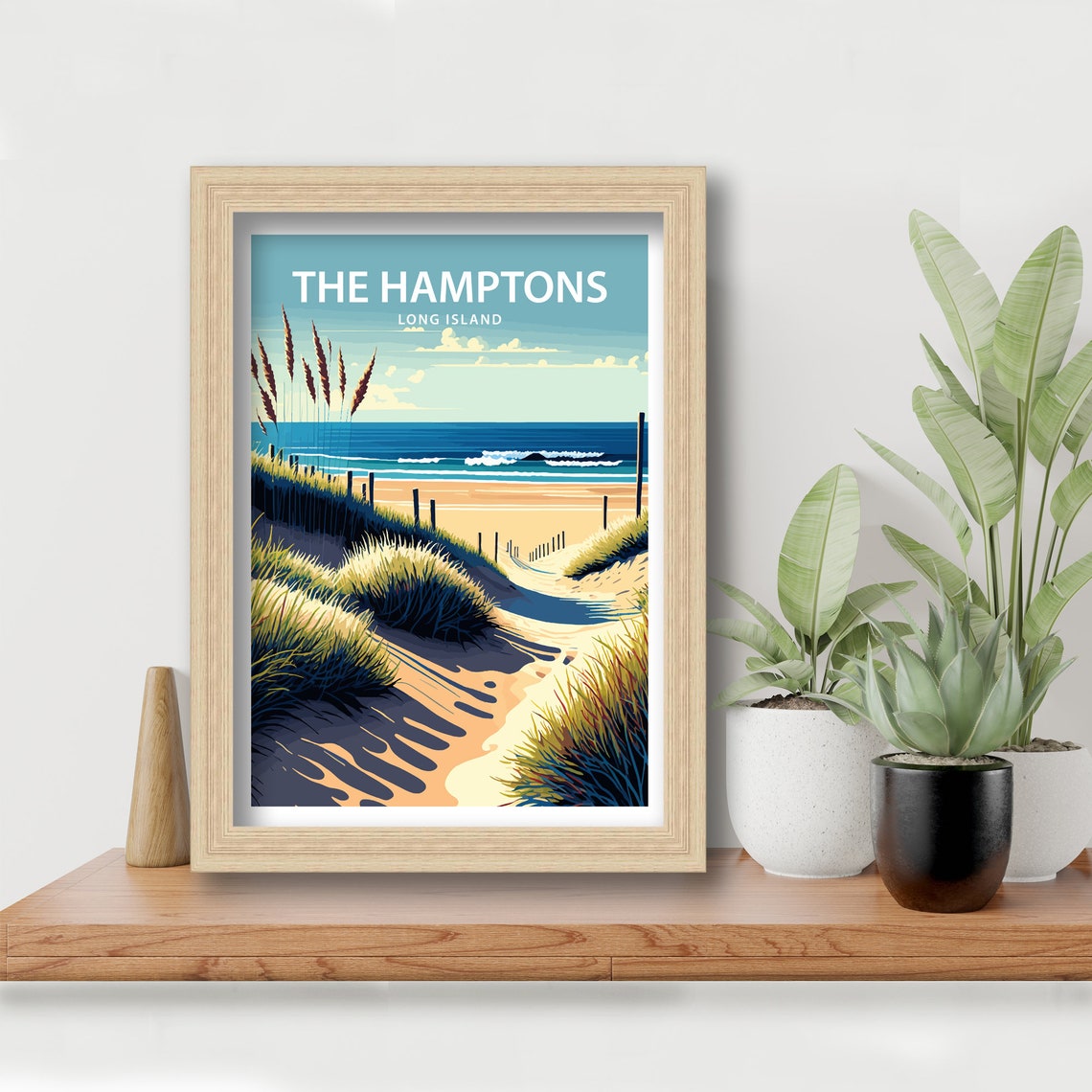 The Hamptons Long Island Dune Path Ocean Beach Grass Travel Poster - Image 5