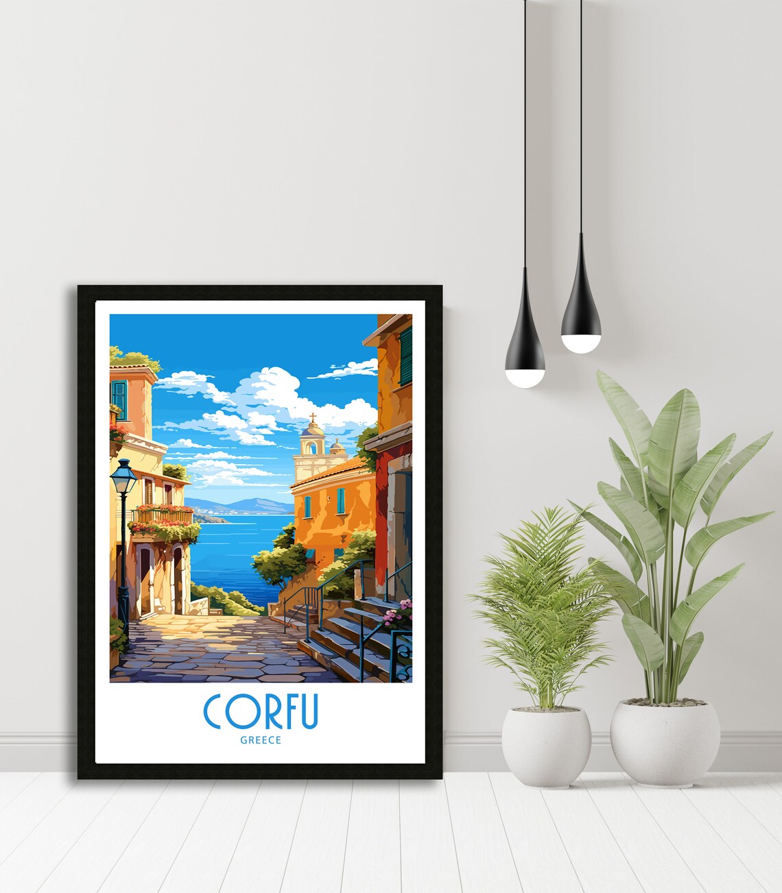 Corfu Greece Travel Poster, Europe Wall Art Print - Image 5
