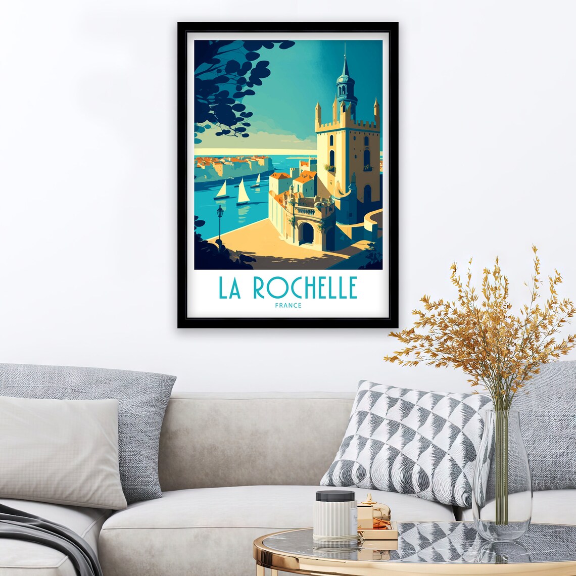 La Rochelle France Travel Poster, Place Wall Art - Image 4
