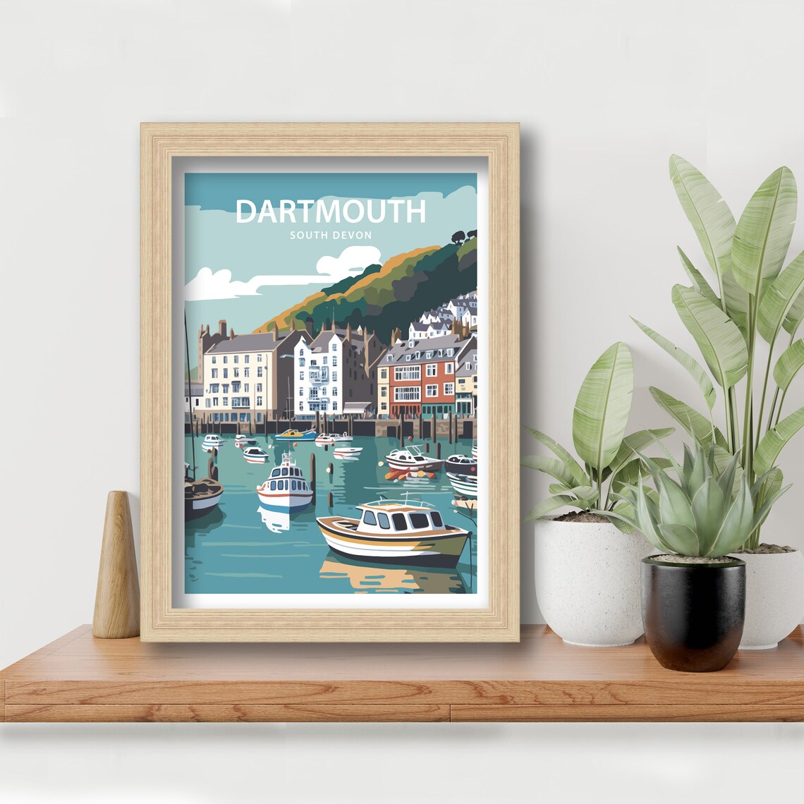Dartmouth Harbour Travel Poster, Devon Print - Image 4
