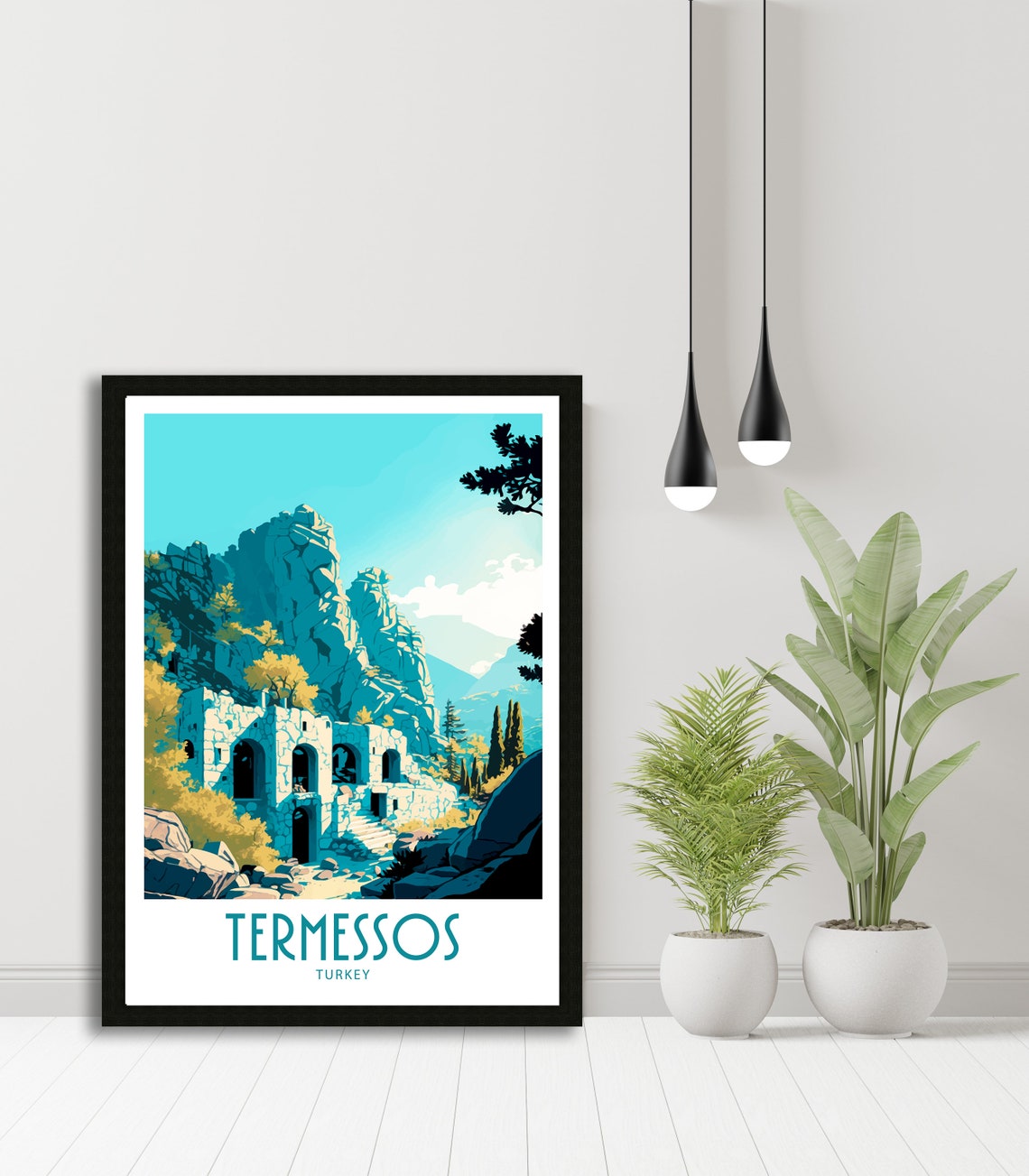 Termessos Turkey Mountain Ruins Theatre Vintage Travel Poster - Image 5
