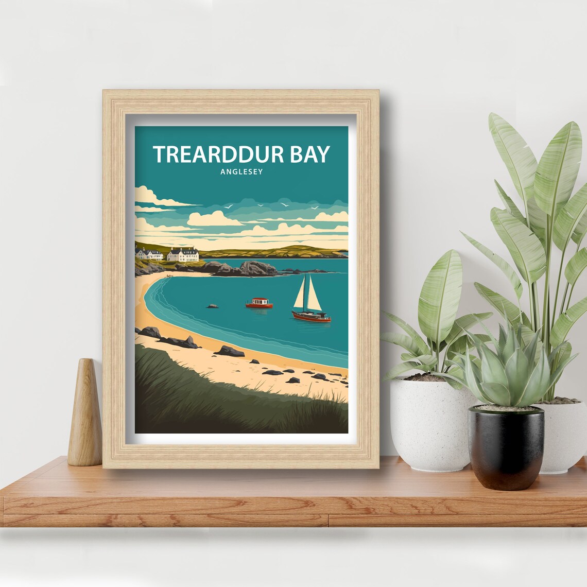 Trearddur Bay Travel Poster, Wales Wall Decor - Image 5