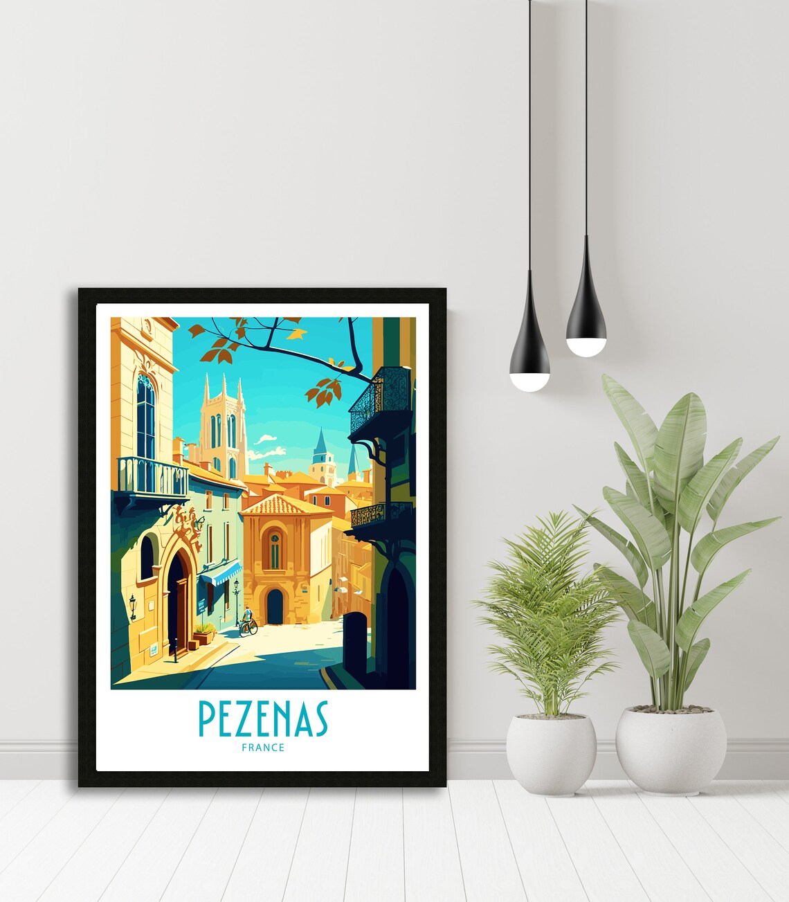 Pezenas France Travel Poster, Home Decor - Image 5