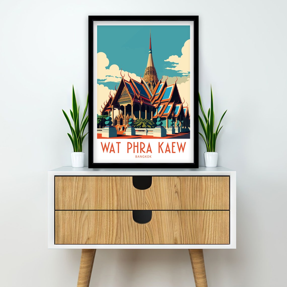 Wat Phra Kaew Temple Travel Print Bangkok Travel Print Bangkok Home Dcor Bangkok Art Print Bangkok Thailand Room Print For Bangkok Gifts - Image 2