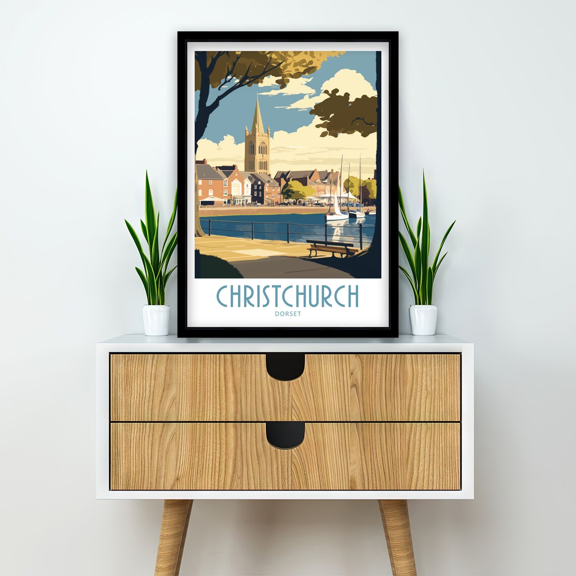 Christchurch Quay Travel Poster, Dorset Place - Image 2