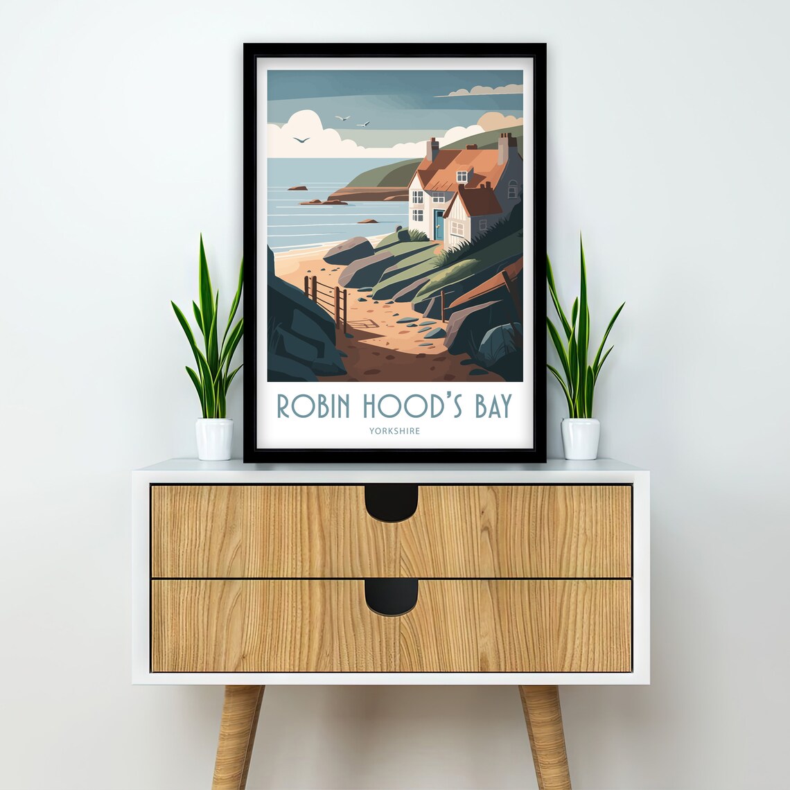 Robin Hoods Bay Travel Poster, North Yorkshire Coast - Image 4