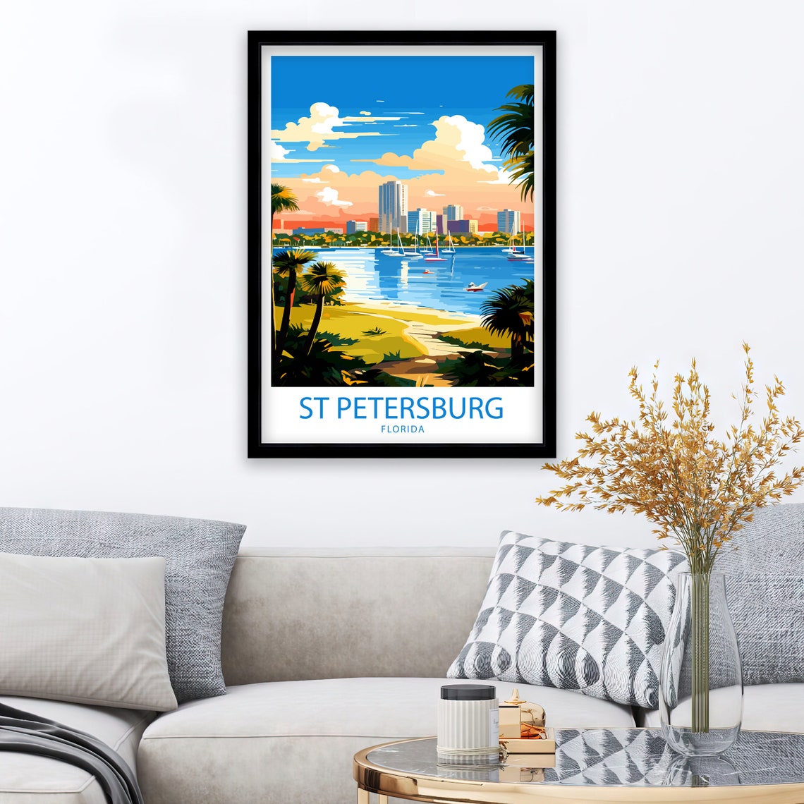 St Petersburg Florida Travel Print St Petersburg Wall Decor Usa St Petersburg Art St Petersburg Wall Art Usa Poster Gift St Petersburg Art - Image 2