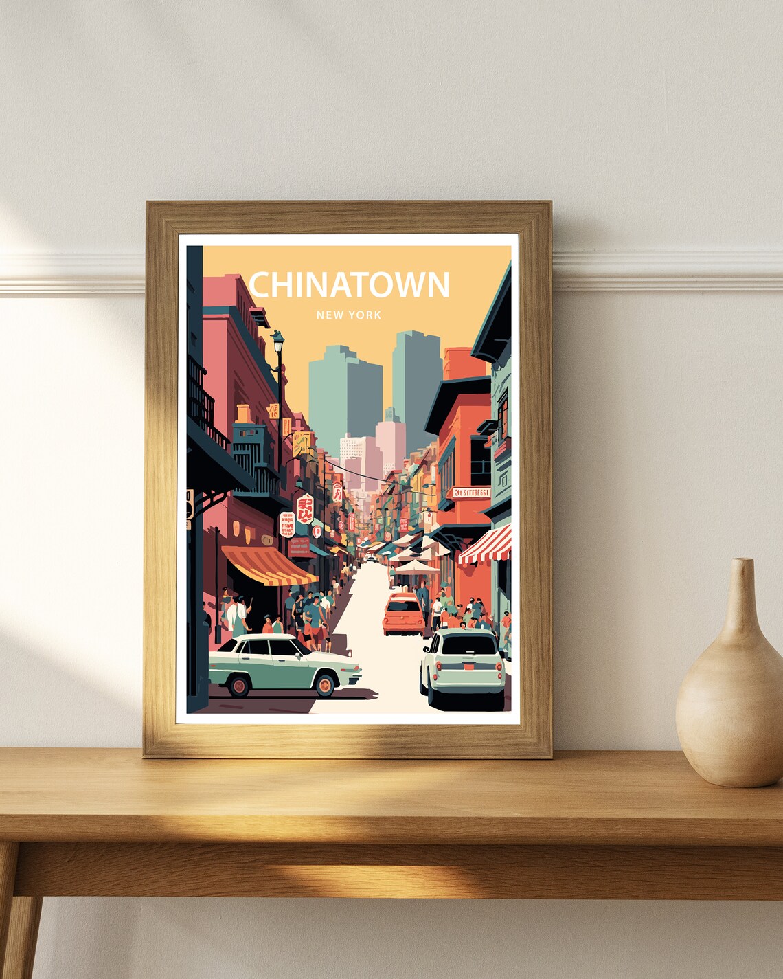Chinatown New York Travel Poster, Wall Art Print - Image 3