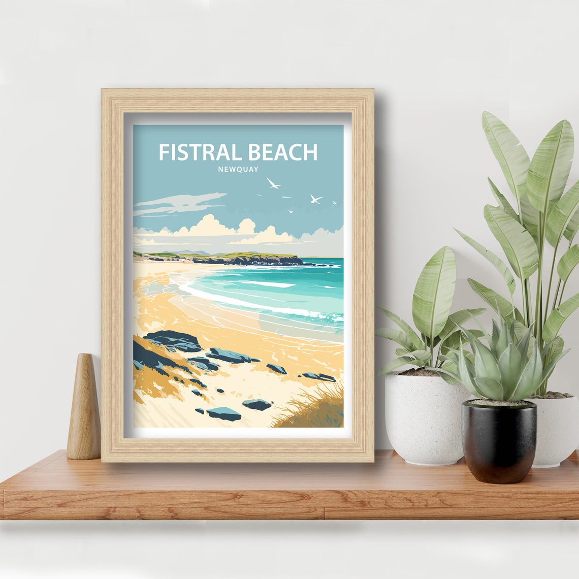 Fistral Beach Art Print Newquay Fistral Beach Cornwall Print Fistral Beach Print Newquay Print Travel Poster Fistral Beach Poster - Image 5
