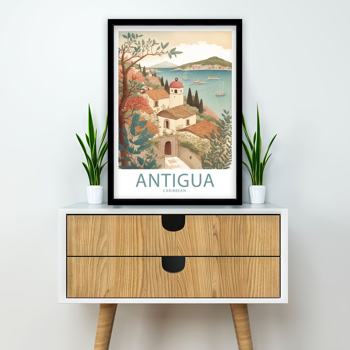 Antigua Caribbean Travel Print Wall Art Antigua Travel Poster Gift For Antigua Caribbean Scenery Wall Art Antigua Gift Wall Art Antigua - Image 2