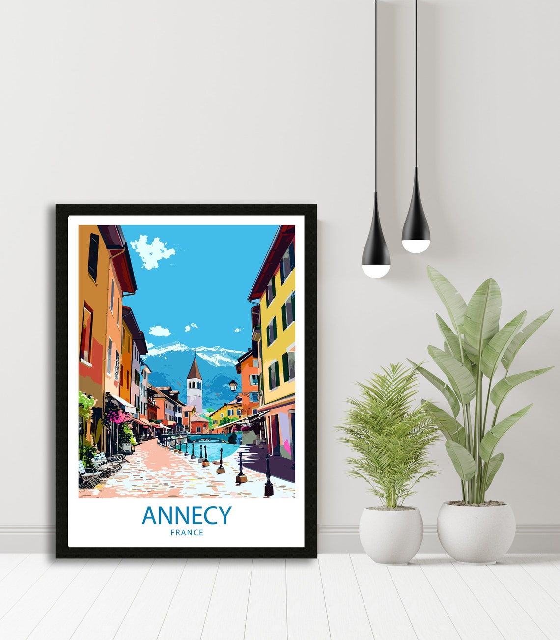 Annecy Travel Print Annecy Wall Decor France Annecy Art Annecy Wall Art France Poster Gift For Lake And Alps Lovers Annecy France Wall Art - Image 3