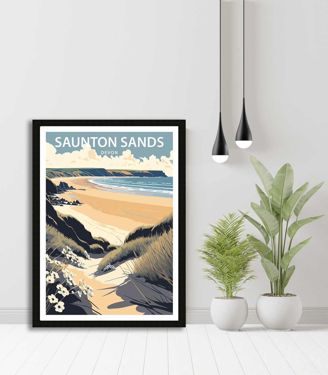 Saunton Sands Travel Poster, Coastal Art Print - Image 4