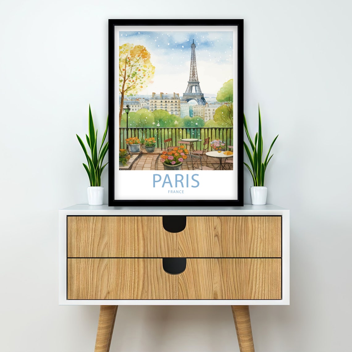 Eiffel Tower Paris Travel Print Wall Art Paris France Travel Poster Wall Hanging Home Dcor Paris France Gift Lover Paris France Art Lover - Image 3