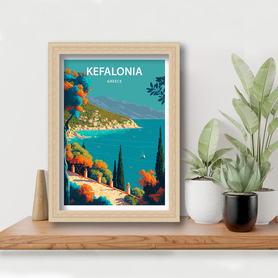Kefalonia Travel Poster, Greece Beach Place - Image 5